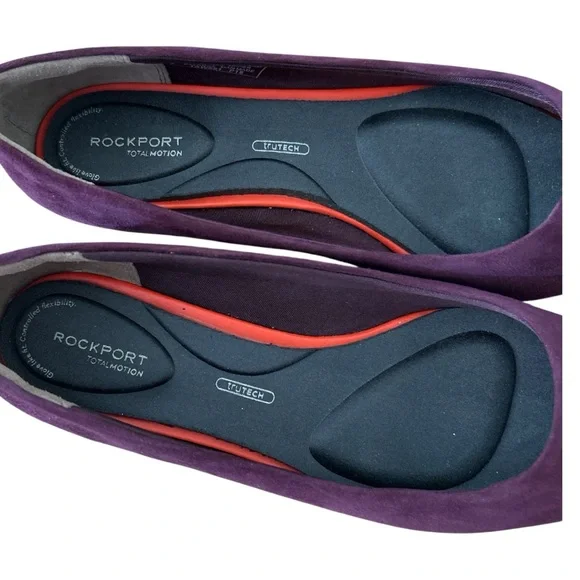 ROCKPORT Total Motion Adelyn Ballet Flats Total Motion Trutech Purple Plum Shoes - Picture 4 of 6
